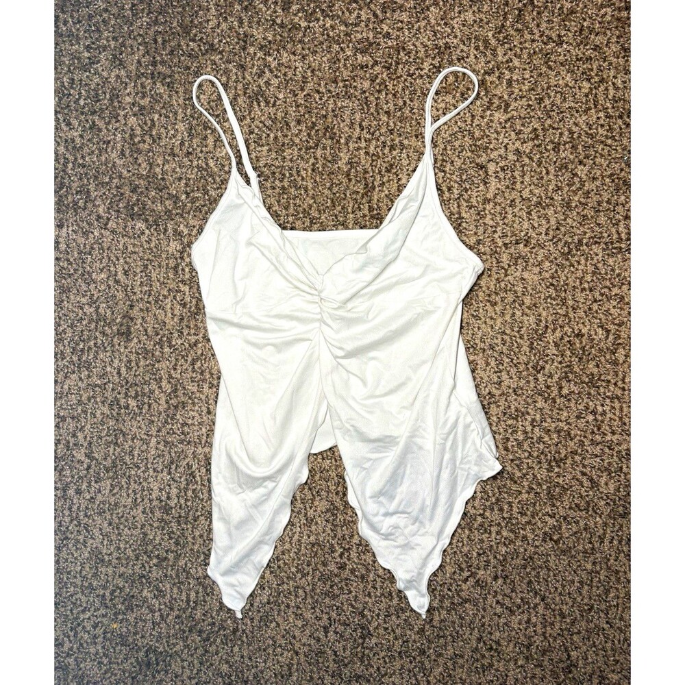 Scrunch V-Neck Spaghetti Strap Adjustable Cami Tank